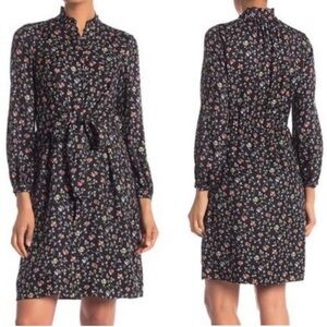 Rebecca Taylor Black Floral Dress Long Sleeve